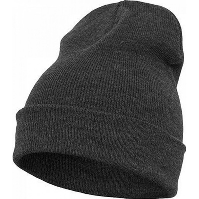 Flexfit Prodloužená silná ohrnovací beanie šedá uhlová