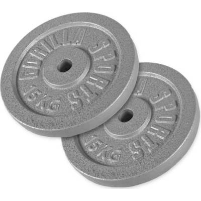 Gorilla Sports liatinové závažia 2 x 15 kg 330 mm