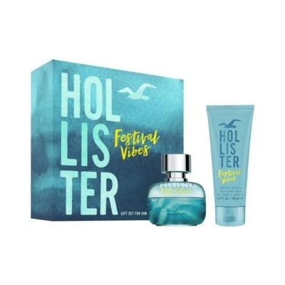 Hollister Festival Vibes Комплект за мъже с душ гел и шампоан 2 в 1 100 мл и тоалетна вода EDT 50 мл
