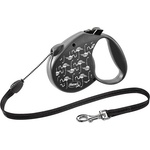 flexi Standard Flamingo M до 20кг, 5м въже - черно