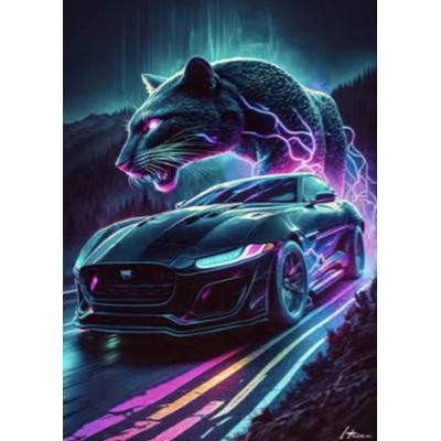 Norimpex - Puzzle Diamant painting: Magic Panther 30x40cm - 1 - 39 piese