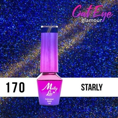 Molly Lac gél lak Cat Eye Glamour 170 Starly Modrá 5 ml