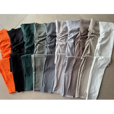 Sim Fashion Rebrované push-up legíny grey krémová