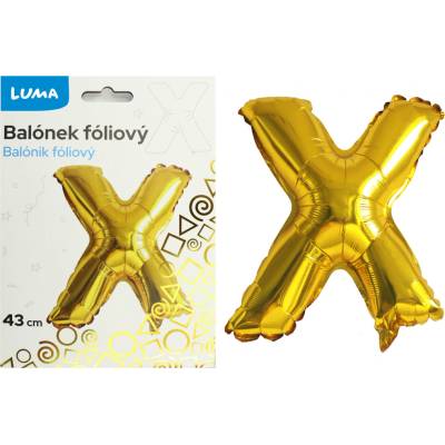 Balónek foliový "X" ZLATÝ