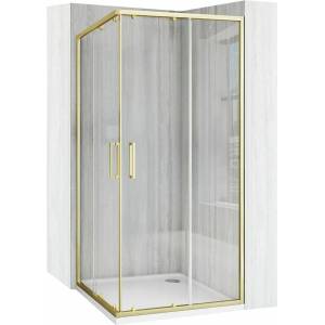 Rea Квадратна душ кабина с плъзгащи се врати, златисто матирана Rea City 80x80 см (5902557396559)