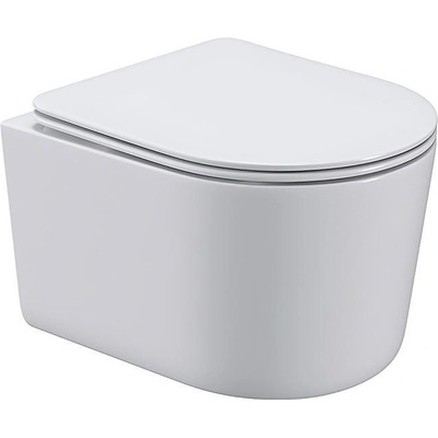 Inter Ceramic Конзолна тоалетна чиния 4536 MINNIE, Inter Ceramic, седалка и капак, порцелан, бял гланц, 36х45.5х37см (4536 MINNIE)