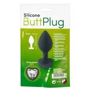 You2Toys Silicone Heart Gem Plug Small Black 7.3 cm