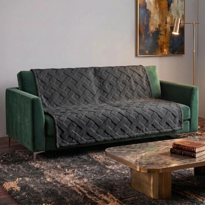 MyBestHome GOLD Přehoz na sedačku a pohovku CAROL tmavě šedý 170x210 cm