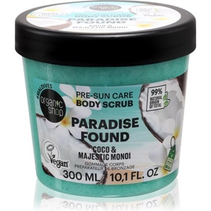 Organic Shop Paradise Found Coco & Majestic Monoi пилинг за тяло за красив загар и здрава кожа 300ml