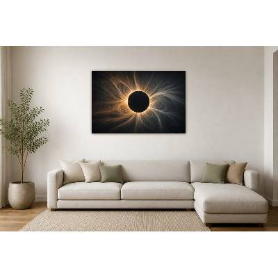 Obraz na plátně – Zářivá koróna kolem tmavého kotouče 135 × 90 cm