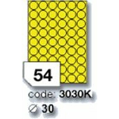 Rayfilm R0121 žluté etikety kulaté průměr 30mm 100 listů