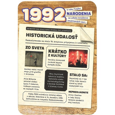 Blahoželanie 1992 - slovensky