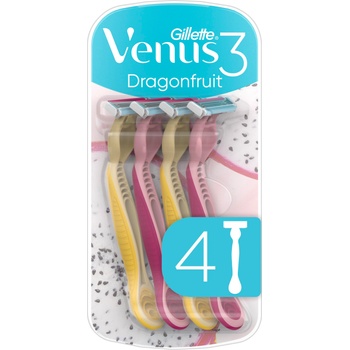 Gillette Venus 3 Дамска самобръсначка Dragonfruit, 4 броя