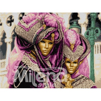 Milena Style Венециански маски - гоблен със схема конци dmc 1: 4