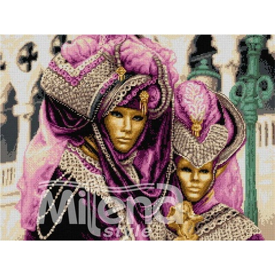 Milena Style Венециански маски - гоблен със схема конци dmc 1: 4