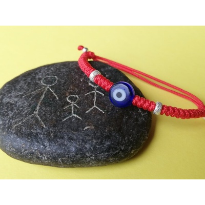 Бебешка гривна синьо око и сребро (БГС 6)