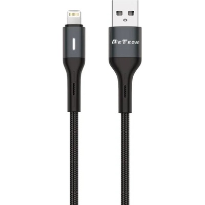 DeTech Кабел за данни DeTech DE-C38i, Lightning, 1.0m, Черен - 40198