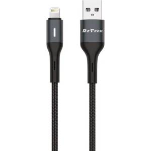 DeTech Кабел за данни DeTech DE-C38i, Lightning, 1.0m, Черен - 40198