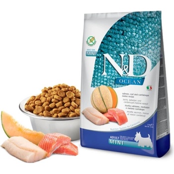 N&D Dog Ocean GF Adult Mini, Salmon, Cod & Cantaloupe melon 2,5 kg