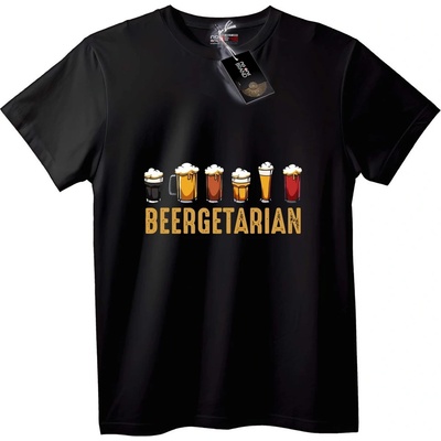 NOONEBRAND Тениска Бирегетарианец - M, Black