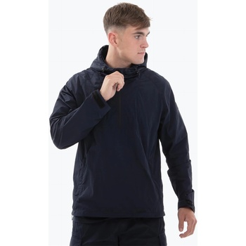 Peaceful Hooligan Men's Water-Resistant Adjustable Hood Rain Anorak - Navy