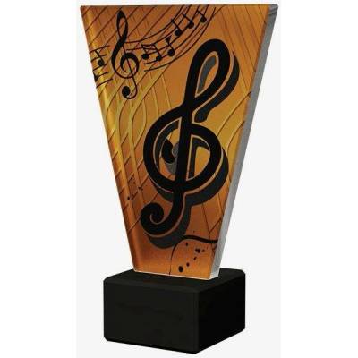 Designová skleněná trofej Hudba Výška: 15 cm Průměr: 1 cm