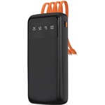 Dudao K6PRO аварийно зарядно устройство с Type-C конектор, 10000mAh, LED дисплей + кабел с фиксирани конектори USB/Type-C/Lightning/microUSB, ЧЕРЕН GP-190612 (GP-190612)