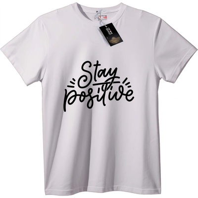 NOONEBRAND Тениска Останете Позитивни - 5XL, White