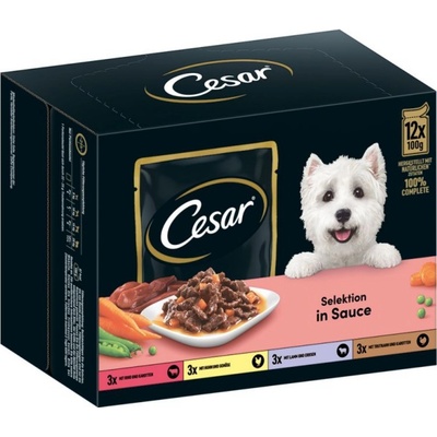 Cesar Selection mäso a zelenina v omáčke 12 x 100 g