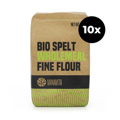 GymBeam VanaVita БИО Пълнозърнесто фино смляно брашно от спелта 10 x 1000 g