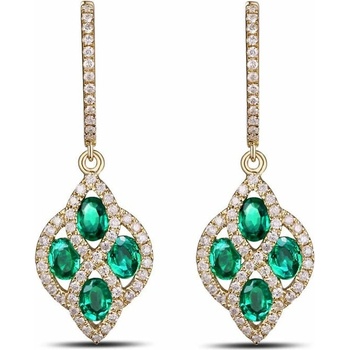 Eppi Náušnice plné diamantov a smaragdov Edlyne E32461