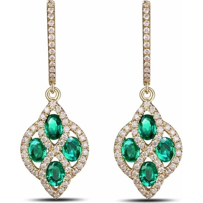 Eppi Náušnice plné diamantov a smaragdov Edlyne E32461