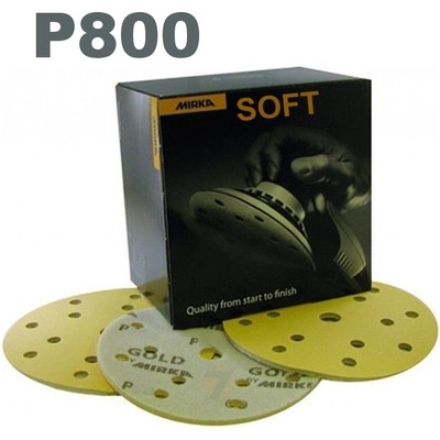 Mirka Gold Soft brúsny papier Ø150mm 15 dier suchý zips P800