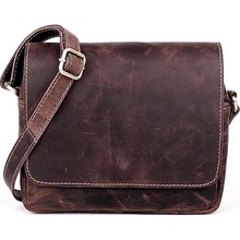 Pevná kožená crossbody kabelka HGL no. 963 hnědá