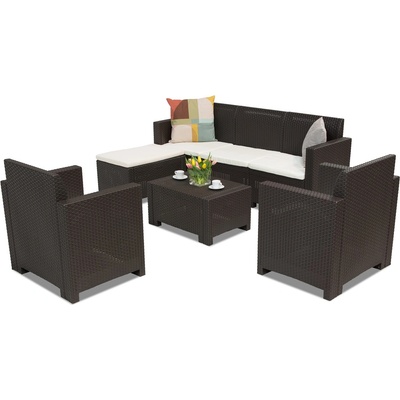 BICA Мебели за отдих от техноратан Nebraska Relax Corner 6 кафяв Bica (BCNBLCOR6BR)