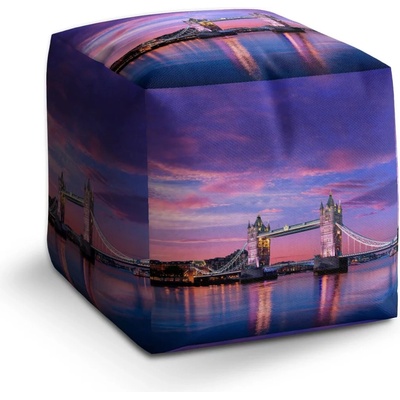 Sablio Taburet Kostka Londýn Tower Bridge: 40x40x40 cm