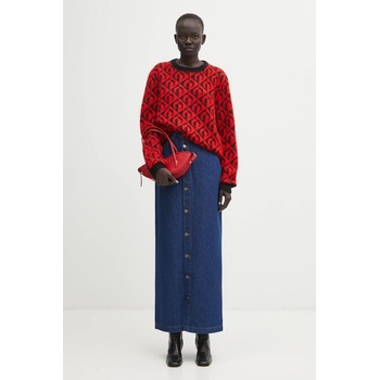 Fiorucci Дънкова пола Fiorucci Open Front Embroidered Maxi Denim (W02FPDSK387DN01DN11)