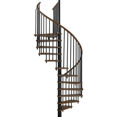 Minka STAIRS Kombinované točité schodiště Spiral Wood ořech/černá pr. 160 cm