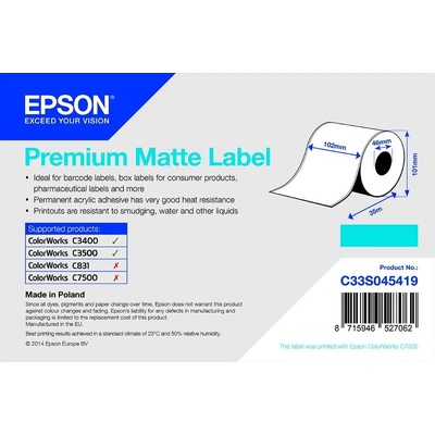 Epson Premium, 102mm x 35m, 163 g/m2 (C33S045419) (C33S045419)