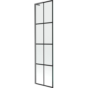 Mexen Next L параван за вана с 1 крило 50 x 150 cm, черна решетка, gun gray четкан - 895-050-000-03-77-66 (895-050-000-03-77-66)