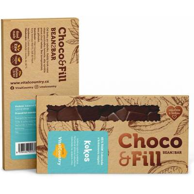 Choco & Fill Raw plněná čokoláda 65% Kokos 200 g