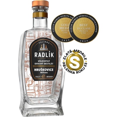 Radlík Hruškovice Williams 43% 0,5 l (čistá fľaša)