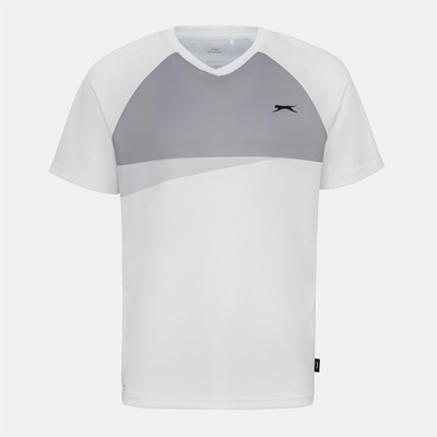 Slazenger Мъжка тениска Slazenger Tennis T Shirt Mens - WHITE/GREY