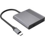 Gembird A-CM-COMBO3-04 USB Type-C 3-в-1 мултипорт адаптер, цвят „Space Grey (A-CM-COMBO3-04)