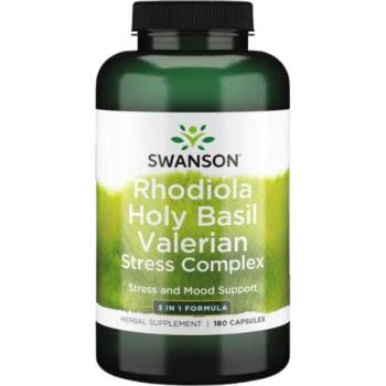Image 1 of Swanson Rhodiola Holy Basil Valerian Stress Complex [180 капсули]