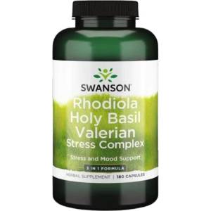 Swanson Rhodiola Holy Basil Valerian Stress Complex [180 капсули]