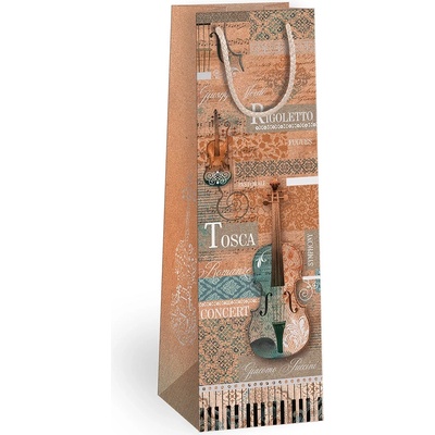 ARGUS Darčeková papierová taška NATUR na víno (11 x 36 cm) 07340093