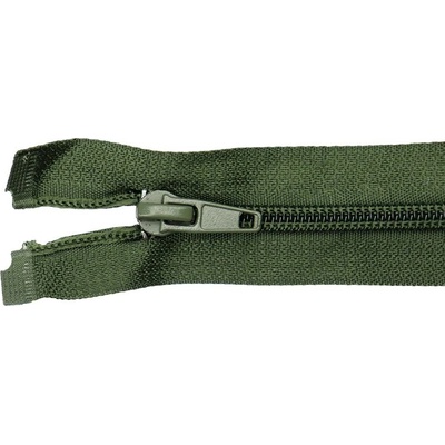 Pro Háčkování Spirálový zip dělitelný 70 cm olivově zelený