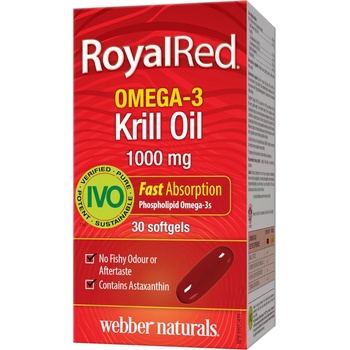 Webber Naturals RoyalRed Omega-3 Krill Oil, 1000 mg, 30 софтгел капсули, Webber Naturals (3490 WN)