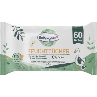 Babydream Vlhčené ubrousky Natural My little world 60 ks